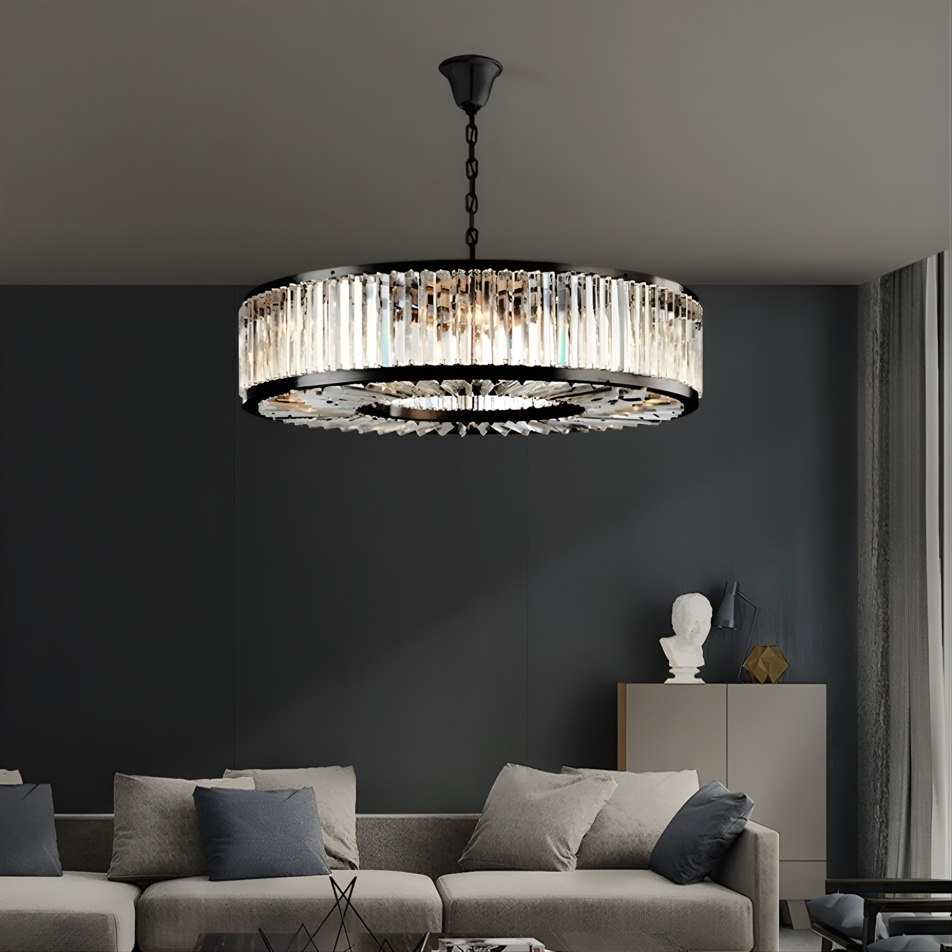 Vespera Crystal Halo Chandelier