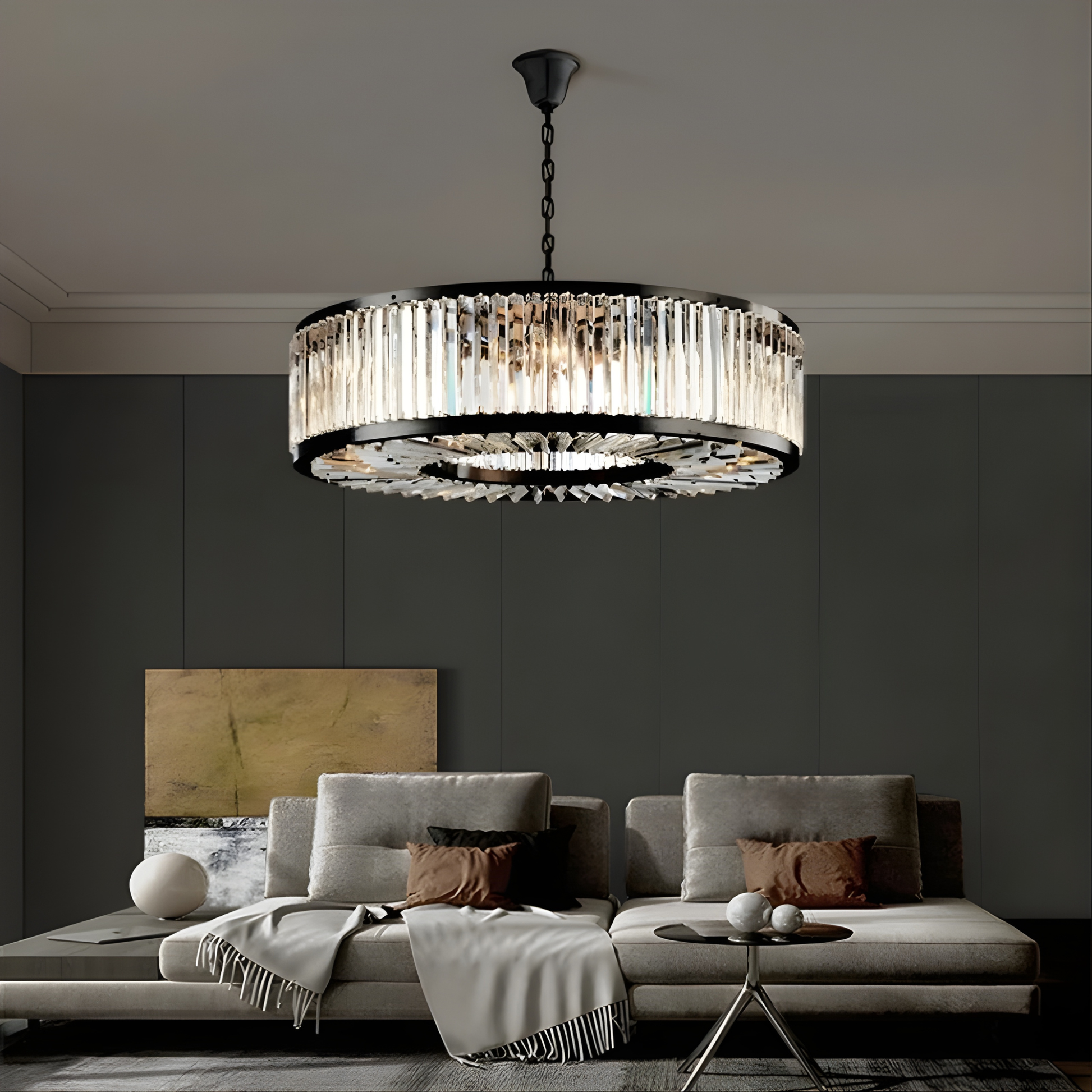 Vespera Crystal Halo Chandelier
