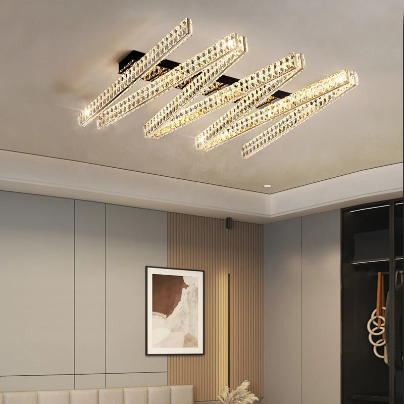 Zafira Gold Zigzag Ceiling Light