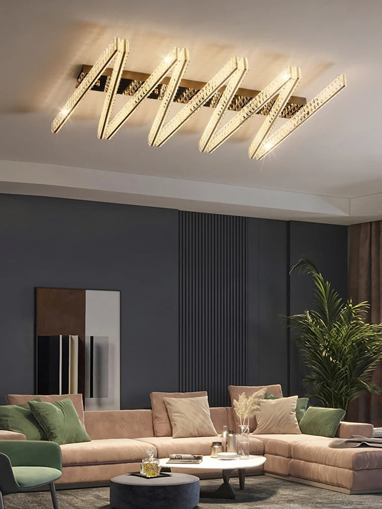 Zafira Gold Zigzag Ceiling Light