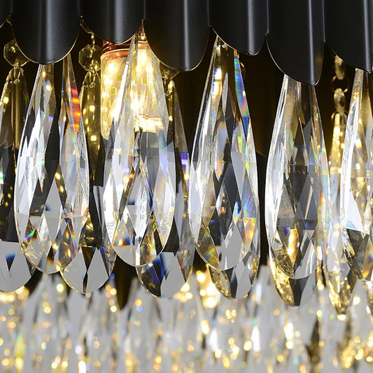 Obsidian Crystal Halo Chandelier